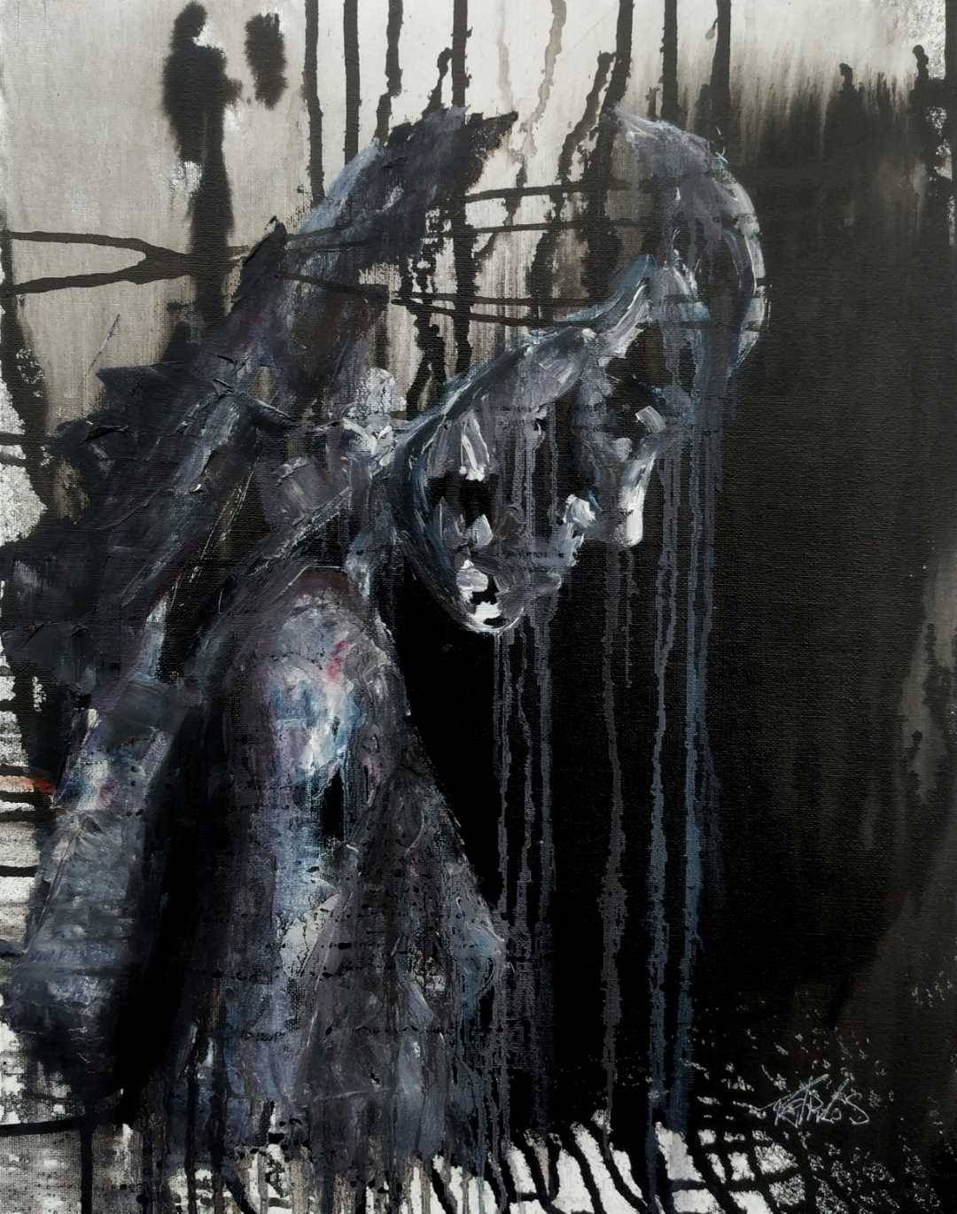 Oil and ink on canvas, 40cm x 50cm